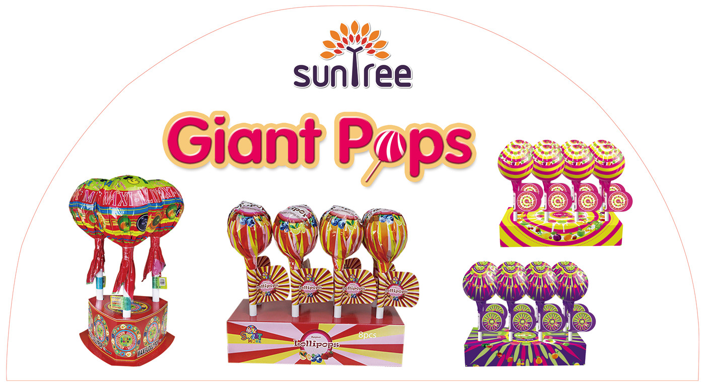 លាយរសជាតិផ្លែឈើរាង Lollipop Hard Candy ២